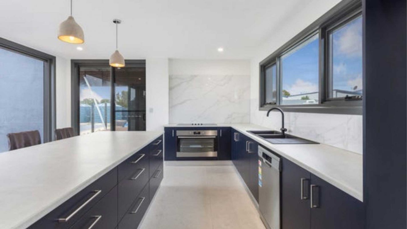 Thompsons Shipping Container Beach House galley kitchen