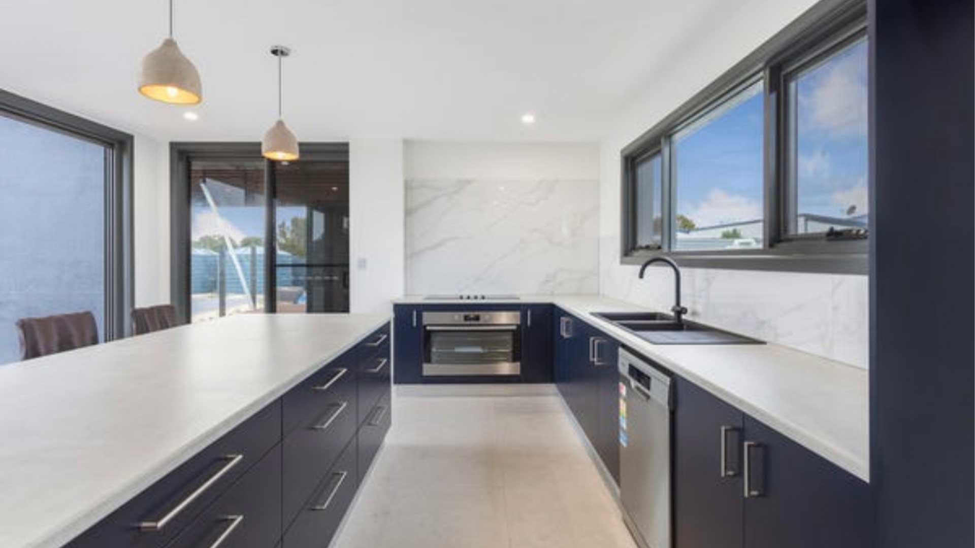 Thompsons Shipping Container Beach House galley kitchen
