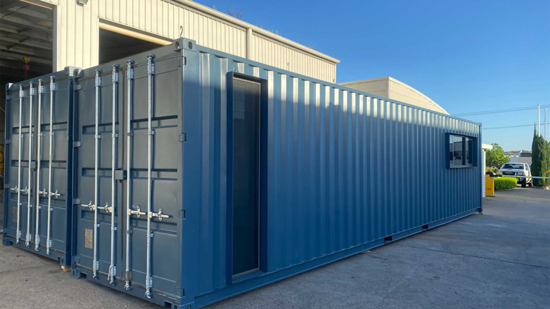 Thompsons Shipping Container Beach House on site