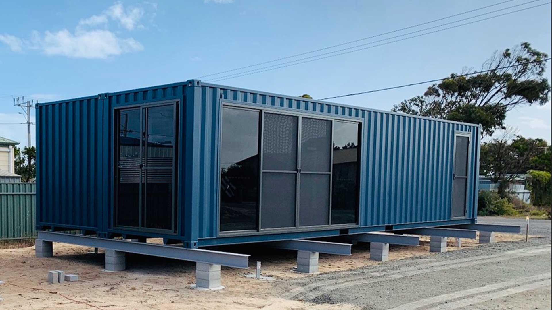 Thompsons Shipping Container Beach House on struts