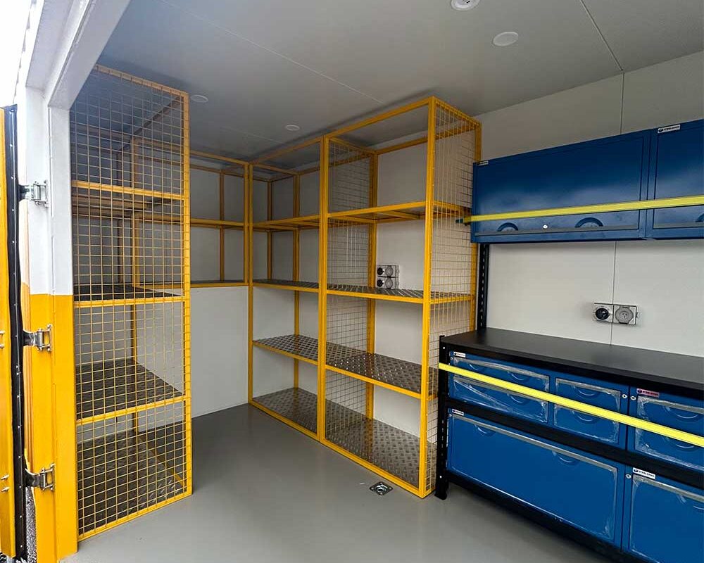 Fully fitted out converted 20foot shipping container into a portable workshop
