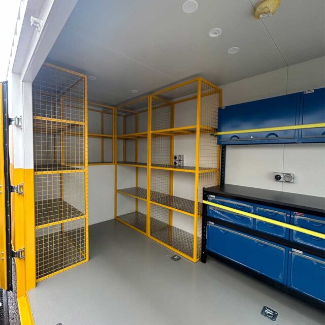 Fully fitted out converted 20foot shipping container into a portable workshop